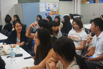 Participants exchanging opinions after the screening