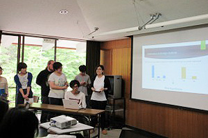 Making a presentation on research results