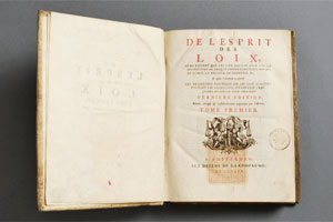 18世紀の代表的啓蒙思想家シャルル・モンテスキュー『法の精神』（1748年） の第2版（1749年）