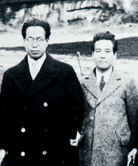 1934（昭和9）年油壺に赴いた際の三木（左）と桝田