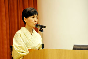 東京国際シンポジウムでは田中優子総長から歓迎のご挨拶がありました