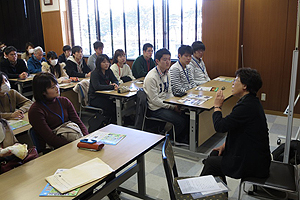 被災当時の避難生活の状況についてお話しを聞く