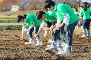 花畑を思い浮かべながらの農作業