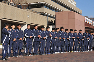 全日本大学選手権に出場するラグビー部員
