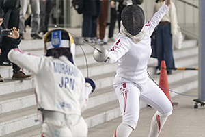 フェンシングデモンストレーションの様子