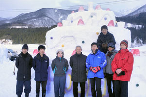 山形県庄内町。「スノーアートフェスティバル」での活動